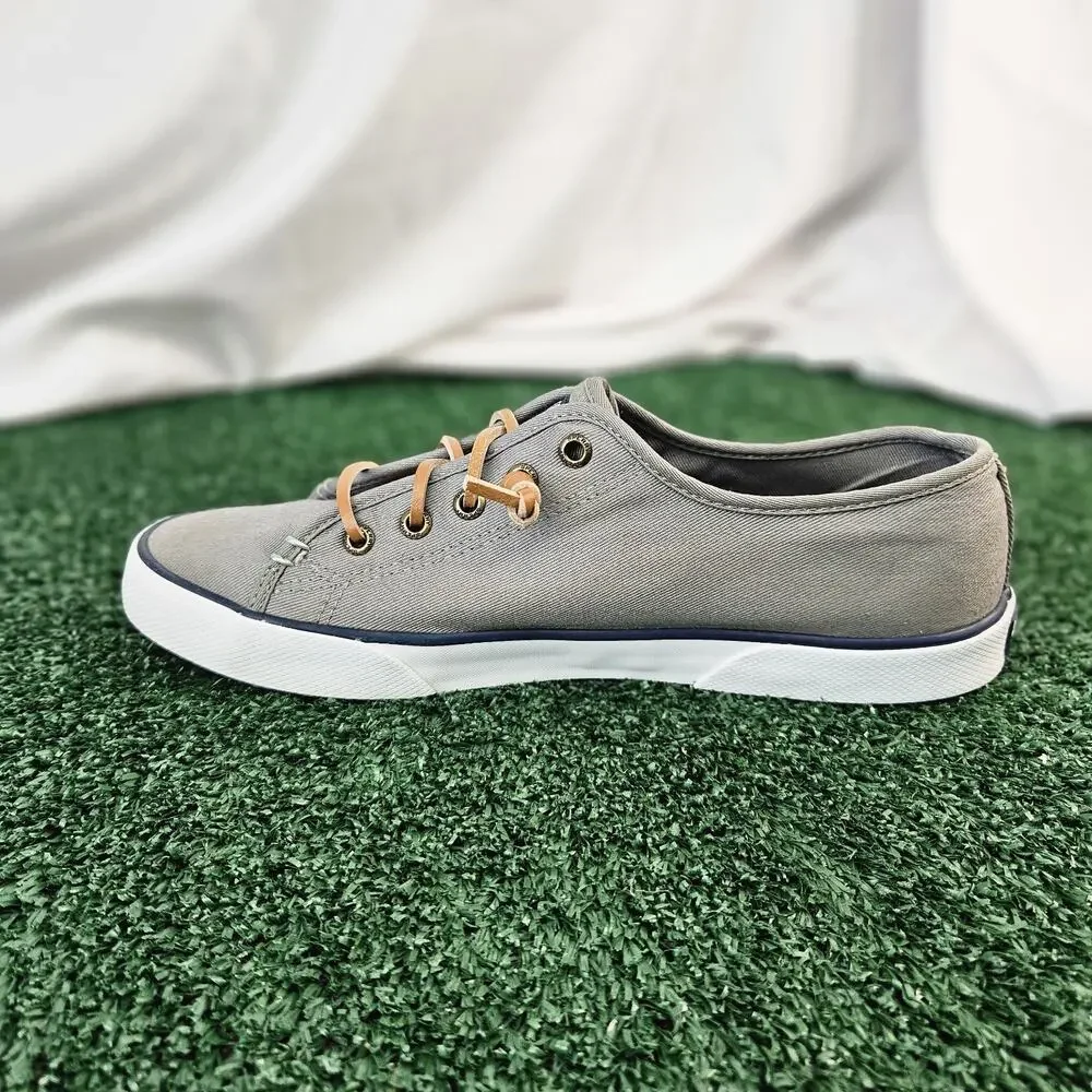 Sperry Shoes Womens 8 Pier View Casual Low Top Sneakers STS95729 Gray Fabric